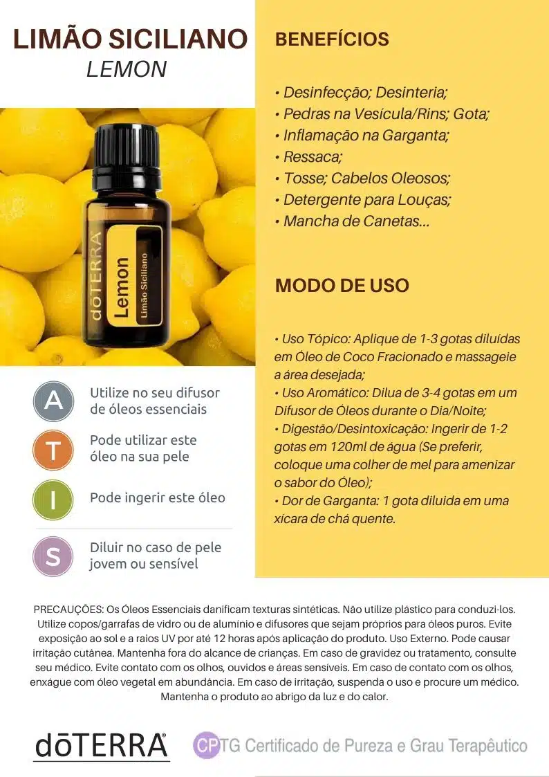 Oleo Essencial Doterra Lemon (Limão Siciliano 5ml) - Imagem 4